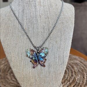 Beautiful handmade lampwork Butterfly Pendant Necklace